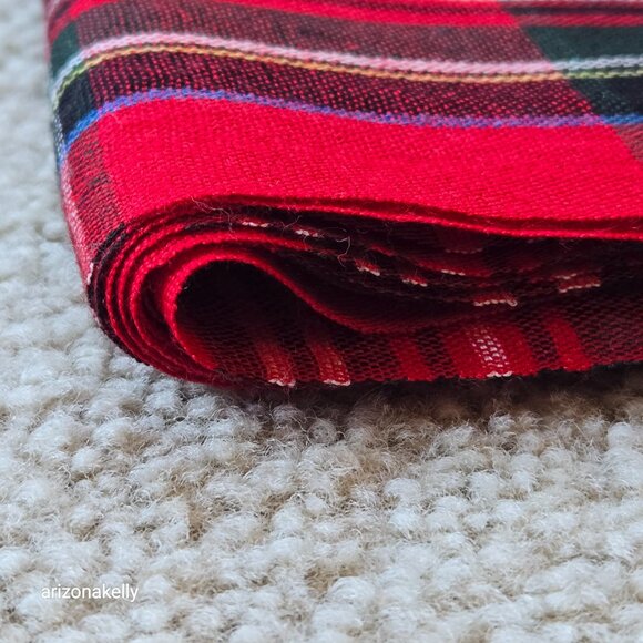 Drake's (?) Merino Wool Tartan Red Plaid Scarf - Picture 12 of 13